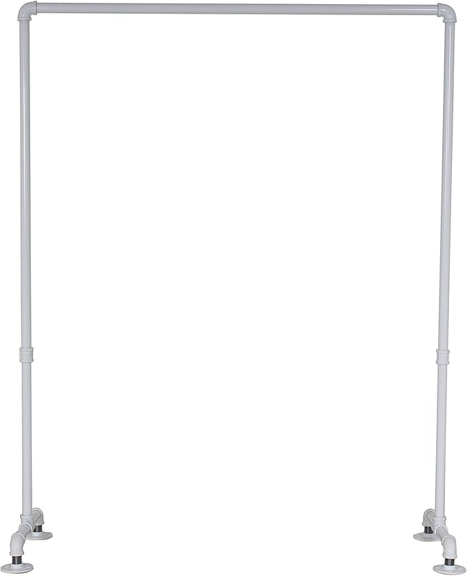 William Roberts Vintage Industrial Heavy Duty Hanging Rod Garment Rolling Closet Organizer Rack (48 in., Flange Feet)