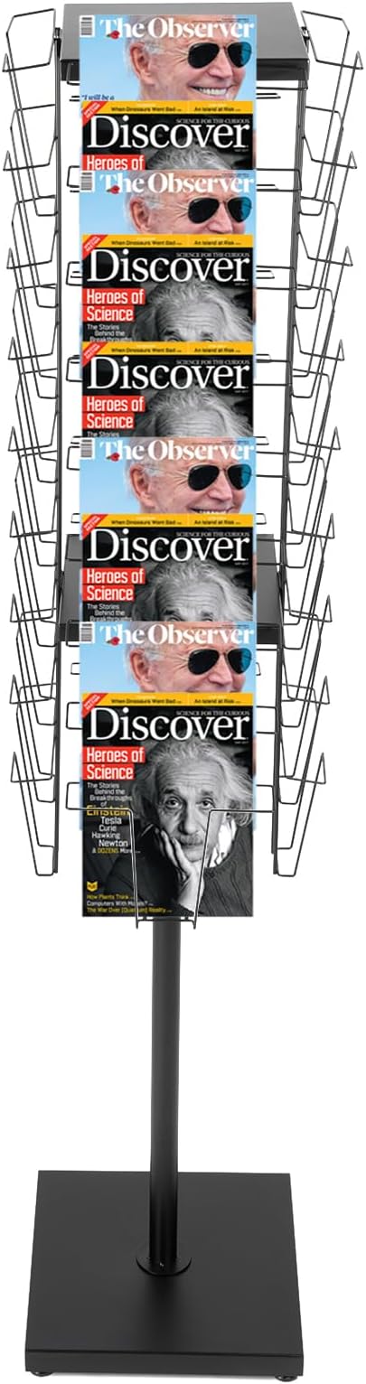 360°Rotating Magazine Rack Floor,Brochure Display Stand Magazine Displa Holder for Retail, Office & Trade Shows