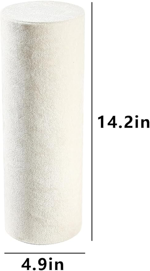 Coward Vertical Beige Headband Holder Organizer, Headband Organizer Display Stand,Hairband Storage Tower for Women Girls (beige velvet)