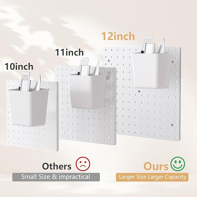 FZK Peg Board,36pcs Pegboard Kit, Includes 4 White Pegboard and Accessories,Plastic Peg Board,with Hooks Peg Board Wall Organizer for Office, Craft Room