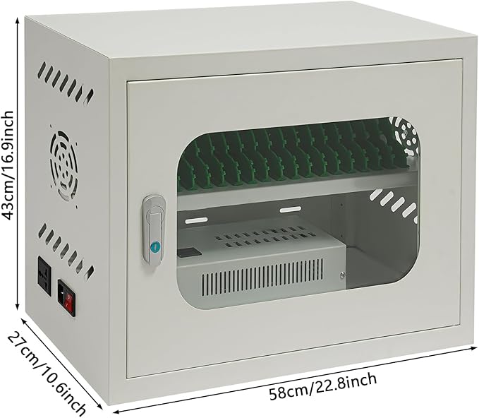 Cell Phone Charging Stations 20 Device, Rechargeable Mobile Phones Charging Cabinet Storage Locker, Secure Phone Cabinet, for Classroom Office