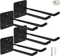 Steel Garage Storage Hooks Wall Tool Organizer, 12.4 Inch Garage Hook Heavy Duty Utility Storage Hangers Black for Ladders, Chairs, Garden Tools, Set of 4
