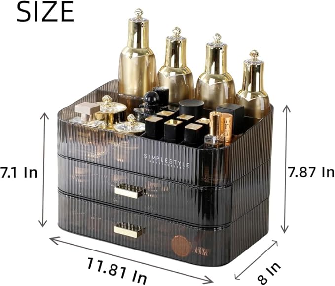 Makeup Organizer with Drawers Stackable Skincare Cosmetic Makeup organization for vanit Bathroom Desk Countertop
