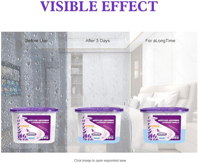 CANAGER Lavender Vanilla,Fresh Scent, Moisture Absorber Box,Odor Eliminator and Dehumidifier Boxes for Closet,Bedroom,Kitchen,Bathroom-6 Packs,Cups - Traps Moisture for Fresher, Cleaner Air
