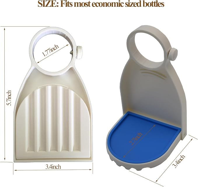 Laundry Detergent Station 2 Pack - Drip Catcher/Cup Holder Fits Most Bottles, No Leaks (3.5" x 3.5" x 5.9", White)