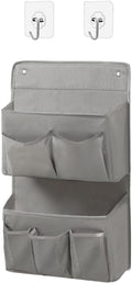 Wall Hanging Organizer – Over The Door Storage & Behind Door Organizer for Dormitory, Bathroom, Bedroom, Kitchen, Nursery, Space-Saving (Grey, 1 Pack)