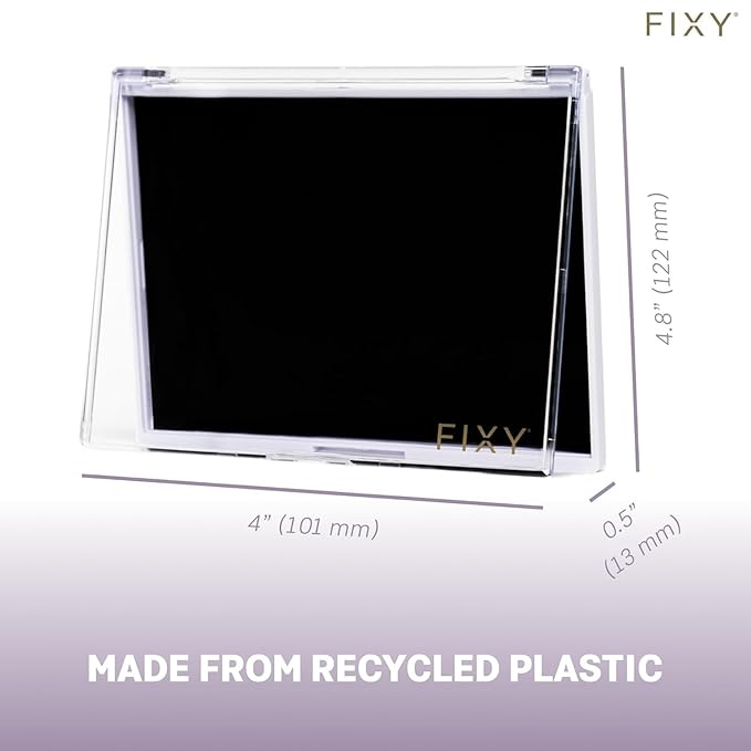 FIXY Empty Magnetic Makeup Palette Set of 2 (4.8"x4.0") with Clear Top – Depot & Declutter Your Makeup | Travel Friendly Empty Palette | Customizable & Portable Organizer For Eyeshadow, Blush & More