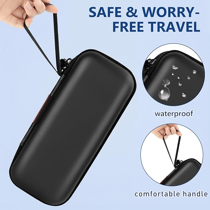 Insulin Cooler Travel Case, Portable Temperature Display Medicine Travel Cooler, Diabetes Case with 2 Reusable Ice Packs TSA Approved for Diabetic Supplies Patent Pending(Black-No Temp)