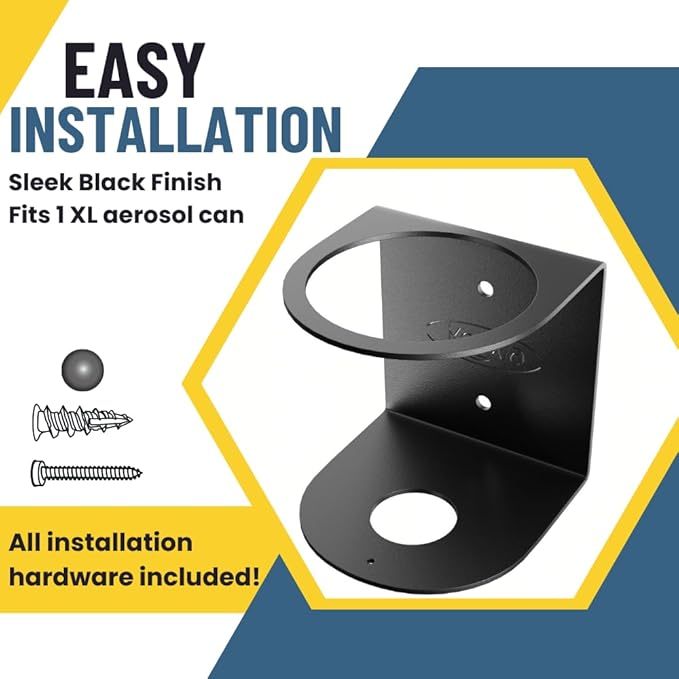 Koova X-Large Spray Can Rack - Fits 1 XL Aerosol Spray Can, Heavy Duty Steel Wall Mount Organizer, Metal Utility Shelf for Home or Garage, Universal Fit, Paint Storage, Hardware Included, Made in USA