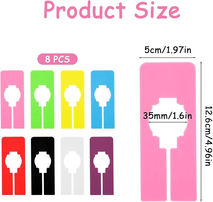 8PCS Clothing Rack Dividers, 8 Colors Plastic Organizer Rack Size Dividers for Hanging Clothes, Rectangular Reusable Closet Shelf Labels & Separators