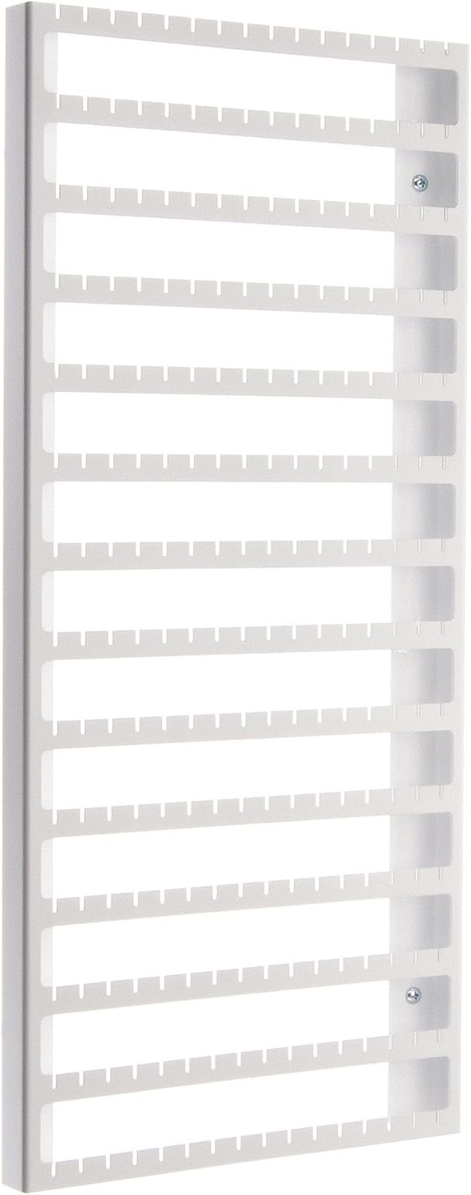 Angelynn's Wall Mounted Earring Holder Organizer Display for Women Small Earrings ONLY, Post Stud Dangle Pierced Earrings, Hanging Closet Jewelry Storage Rack, Luka Large White 9"x20"