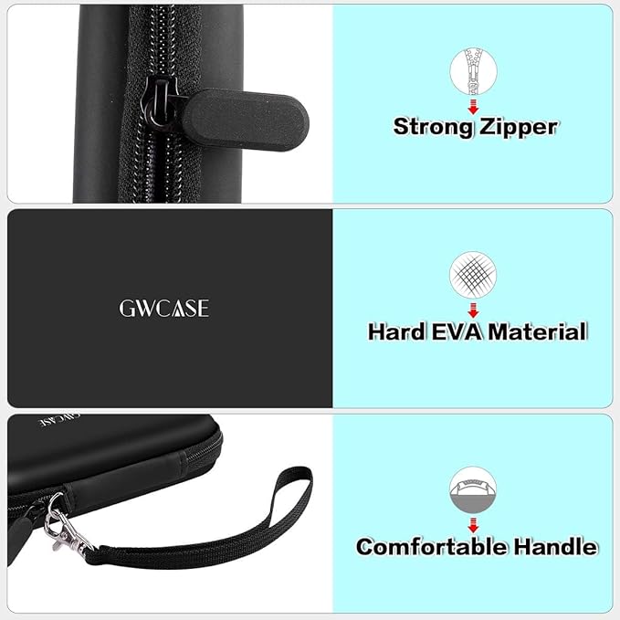 Case Compatible with Samsung T7/ for T7 Touch Portable SSD - 1TB, 2TB, 500GB USB 3.2 External Solid State Drive. Carrying Travel Box for 2 Pack Samsung SSD and Cables (Box Only) - Black