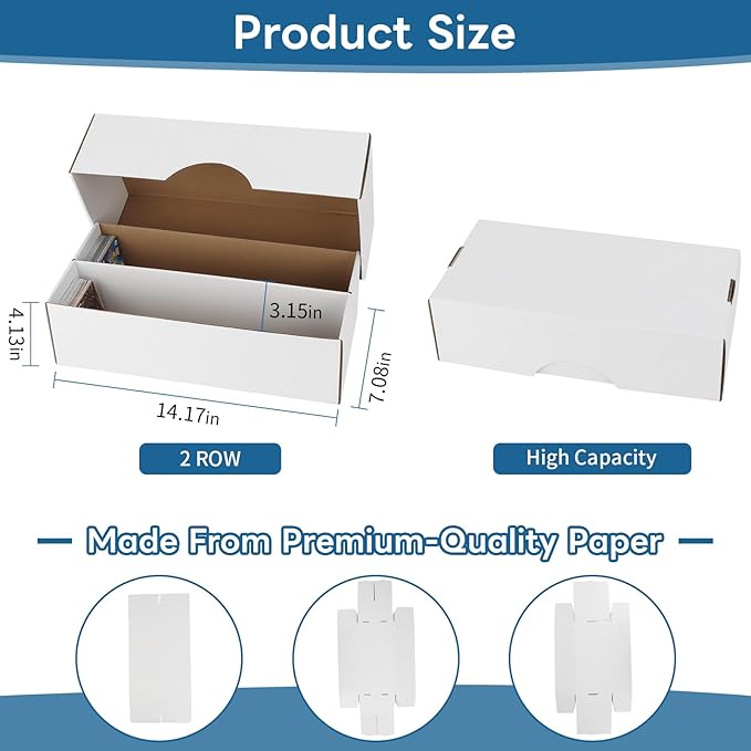 Trading Card Storage Box, 1600 Count Card Storage Boxes, Bulk Cards Storage Box Sports Cards Cases Graded Cardboard Boxes for Basketball Sports Collector (10 Set)