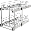 Rev-A-Shelf 2-Tier Kitchen Cabinet Pullout Shelf and Drawer Organizer Slide Out Pantry Storage Basket in Multiple Sizes, 12 x 22 In, 5WB2-1222CR-1