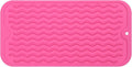 Silicone Dish Drying Mat for Multiple Usage,Easy clean,Eco-friendly,Heat-resistant Silicone Mat for Kitchen Counter or Sink,Refrigerator or Drawer Liner Rose S 12 inches x 6 inches