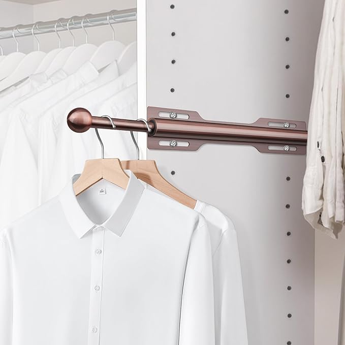 FIRJOY 12" Valet Rod for Closet Pull Out (1 Pack, Antique Copper)
