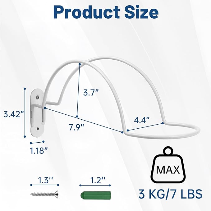 2 Pcs Helmet Rack Hanger Wall Mount Display, Helmet Holder Hooks Wall Mount for Equestrian Motorcycle Hat - White