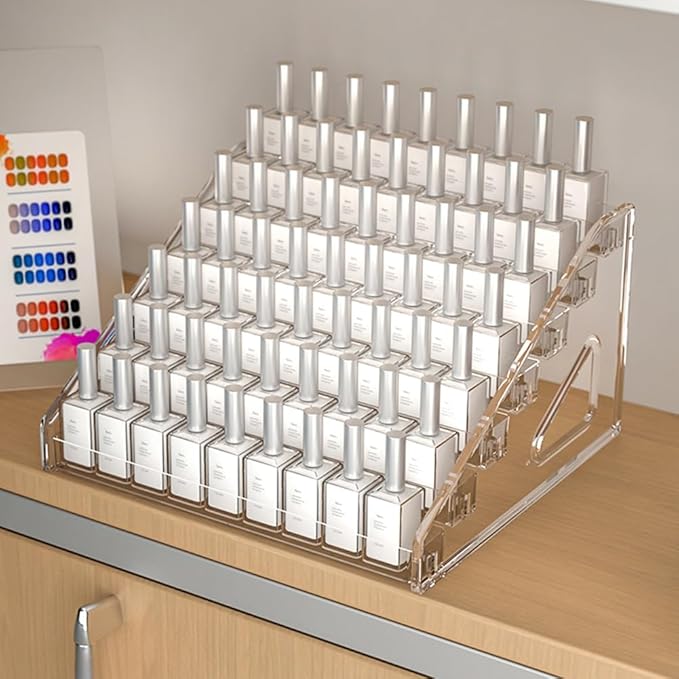 Acrylic Paint Organizer (7 Tier), Painting Bottle Holder, Clear Nail Polish Holder Rack Shelf, Acrylic Paint Storage Organizer, Craft Holder Rack for Alcohol Inks and Food Coloring (Clear)
