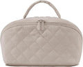 Travel Makeup Bag, Wide Open Expandable Lay-Flat Cosmetic Case, Padded Organizer for Toiletries & Brushes Large Capacity with Compartments