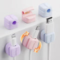 6Pack Rotatable Cord Organizer,Spring Cable Clips Desk Cable Management Cord Holder Adhesive Phone Charger Cord Clips for Home Office Car Wall Nightstand Accessories Multicolor