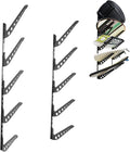 5 Board Surf Rack Wall Mount for Surfboard, Wakeboard, Snowboard Storage Adjustable Wall Hangers Boards Display, Black