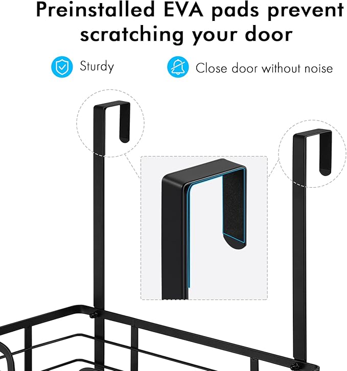 KES Over The Door Ironing Board Holder Door Mount T Shape Ironing Board Hanger Iron Holder Fit for 1 3/4 Doors Matte Black, HIR500B-BK