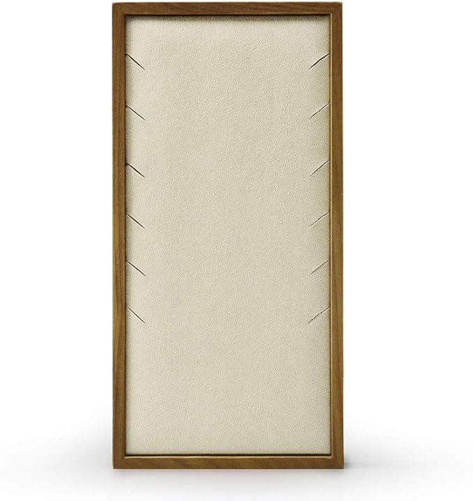 Oirlv Solid Wood Necklace Display Tray Jewelry Showcase Organizer (Creamy-white)
