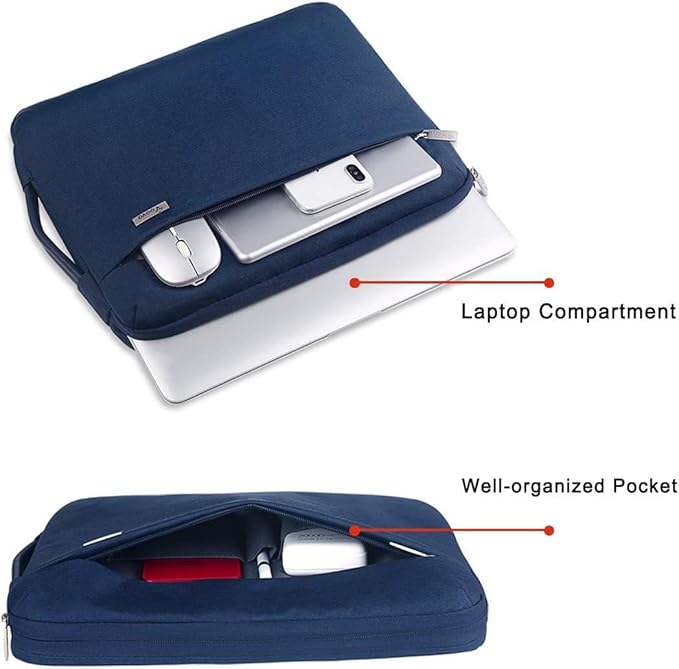 Voova Laptop Sleeve Case 14 15 Inch with Handle, 360° Protective Waterproof Slim Computer Bag Cover Compatible with MacBook Air 15 M2/M3/M4 2024-2025, MacBook Pro 14/15, Hp Chromebook 14, Blue