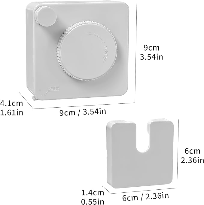 JOOM Retractable Clothesline Heavy Duty Clothes Drying Laundry Line Wall Mounted Easy Hanging Clothes Drying Laundry Line Retracting Hanging Lock to Prevent Sagging (Square,White)