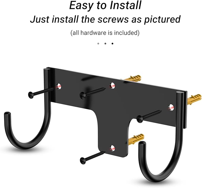 ORLESS Ironing Board Holder Wall Mount, Ironing Board Hanger, Iron Board Holder, Small Y or T Leg Iron Board Hook Wall Mount for Laundry Rooms, 6 Inch(Black)