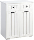 Laundry Hamper Cabinet with 2 Baskets & 2 Drawers, 31.5" Bathroom Clothes Sorter Storage Cabinet for Bathroom Laundry Room, Tilt-Out Hamper Organizer with Divided Sections