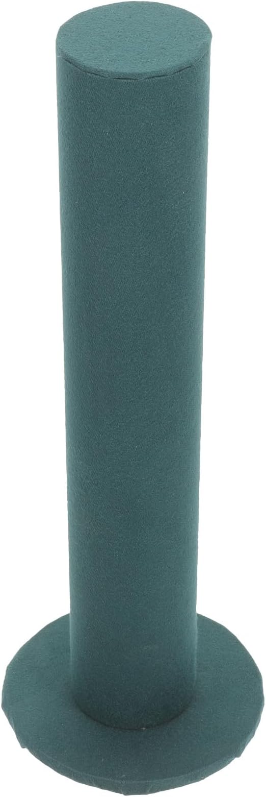 Velvet Vertical Hair Tie Organizer Tower Scrunchie Display Stand for Hair Bands and Jewelry Storage Band Holder Rack for Women Dark Green