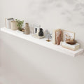 Rustic Elm Wood Floating Shelves - 72'' W x 8" D Wall Mounted Mantel Shelf with Invisible Bracket, Large Long Storage Shelves for Living Room, Bedroom, Kitchen, Bathroom, White Wash