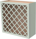 Solid Wood RTA Wine Bottle Rack Wall Cabinet with Lattice Panels - Wine Bottle Holder Storage for Bar, Pantry, or Dining Room and Kitchen(Jade Green, 24”W × 12”D × 30”H)