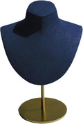 Necklace Display Stand For Selling Velvet Chain Jewelry Bust Holder Organizer With Stainless Steel Stand Jewelry Display