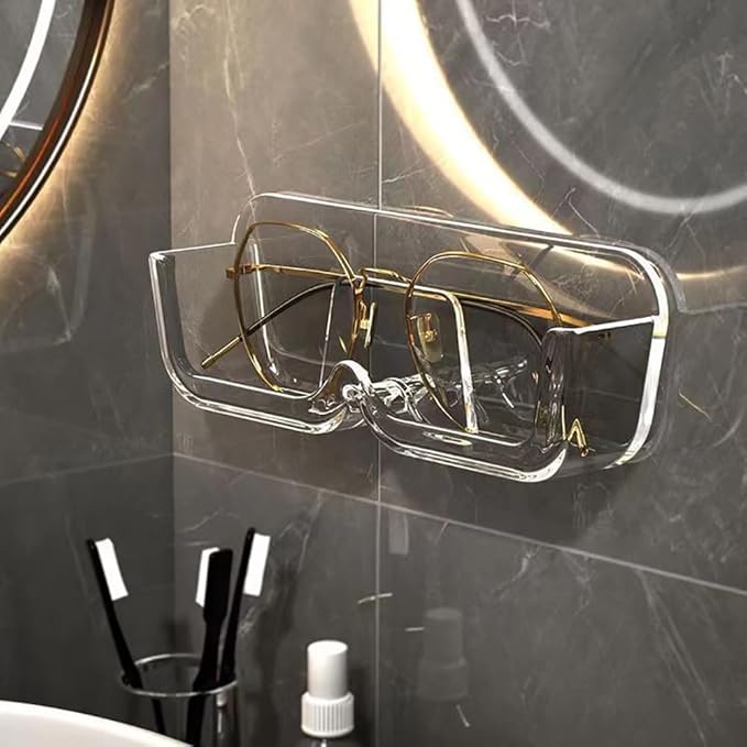 2pcs Eyeglass Holder Wall Mount, Sunglasses Storage Organizer, Glasses Holder Stand with Adhesive Sticker for Home Office Dorm