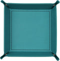 siduater Valet Tray Desktop Storage Organizer – Vegan Leather Catchall Tray Bedside Vanity Tray Nightstand Caddy Holder for Remote Controller, Watch, Keys, Phone, Wallet, Coin, Jewelry, Turquoise