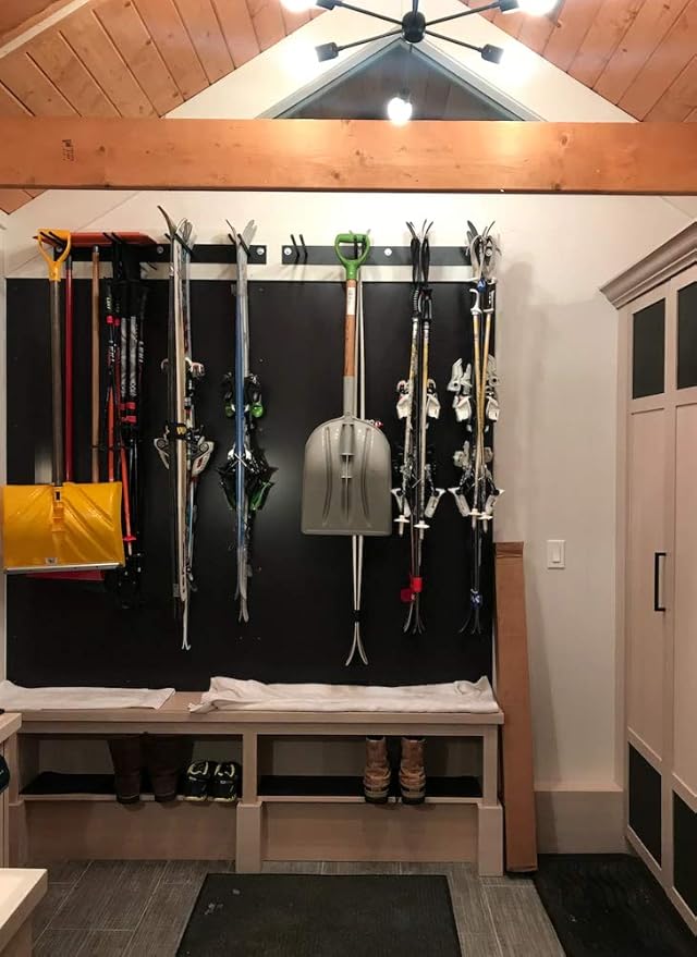 StoreYourBoard Ski Rack Wall Mount – Heavy-Duty Steel Ski Wall Mount Holds Up to 16 Pairs of Skis, Space-Saving Ski Rack for Garage, Home, or Cabin – Durable Wall Storage Organizer - Holds Up to 200lb