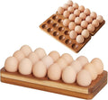 Egg Basket for Chicken Owners Egg Holder Countertop for Parents with Kids Suitable for Kitchen Counter Foldable Acacia Wood Egg Storage Stacks 36 Eggs, Egg Tray Save Counter Space for Fresh Eggs