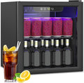 Compact 60 Can/1.3 Cu.Ft Mini Fridge For Soda, Beer Or Wine, Portable Small Beverage Refrigerator With Digital Display&Removable Shelves &Reversible Glass Front Door For Office, Dorm, Bar