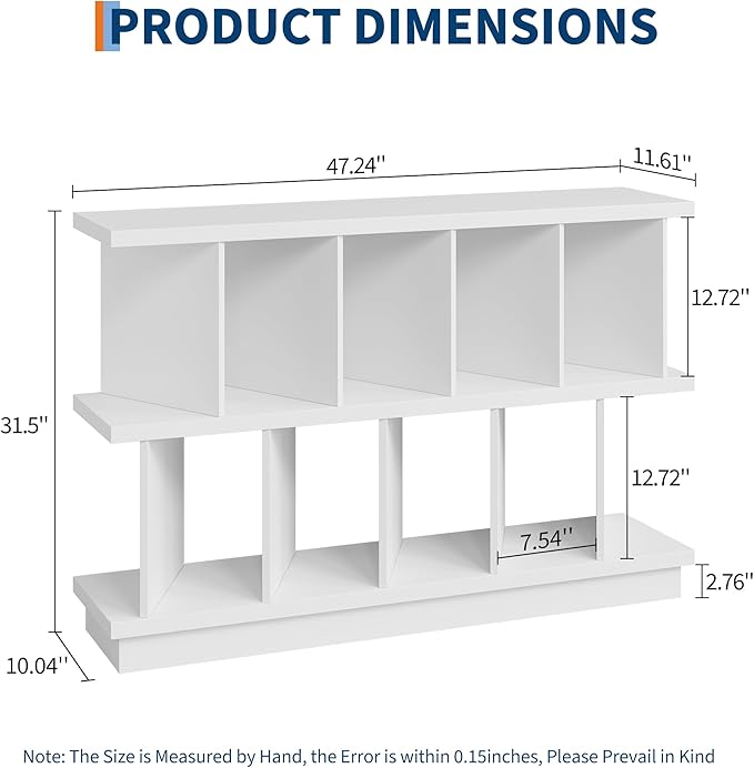 Garvee 8 Cube Storage Shelf Organizer - Wood Low Bookshelf with 10 Removable Back Panels, Display Storage Bookcase for Living Room, Bedroom, Entrance Hall, Home Office, Easy Assembly, White