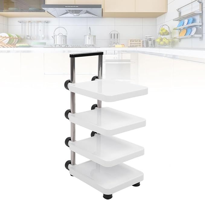 Multifunctional Pan Pot Rack, Pots and Pans Organizer,Cabinet pots and pan organizer,4 Tier Adjustable Pan Organzier Rack Space Saving Kitchen Storage
