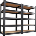 2 Pack Garage Shelving Heavy Duty Storage Shelves 3000LBS Adjustable Garage Shelves 5 Tier Metal Shelving Unit Utility Rack Shelf for Storage Kitchen Warehouse Pantry, 72 "H x 45.7 "W x 20" D