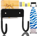 Ironing Board Holder Wall Mount, 5-Inch Wall Mount Ironing Board Hanger, Metal Holder for Laundry Room, Space-Saving & Easy Install,Black
