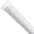 Braided Cable Sleeving, PET Expandable Braided Cable Sleeve, Flexible Mesh Sleeving Cord Management for Audio Video and Other Home Device, Cord Protector from Pets (White Silver, 1/2" x 25ft)