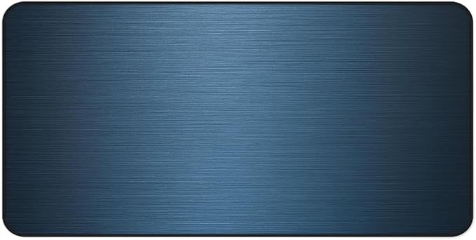 Brushed Metal Texture Desk Mat - Extended Mouse Pad & Desk Pad, Neoprene Surface, Non-Slip Rubber Base, Stitched Edges, Desk Protector for Keyboard & Mouse, Sizes 12x18/12x22/16x32 (Blue, 16x32)