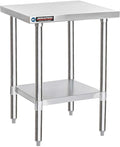 DuraSteel 30x18 Small Stainless Steel Table - NSF Commercial Kitchen Island Food Prep Worktable - Metal Side Mixer Stand with Under Shelf - For Laundry Room, Kitchen, Outdoor Grill, Tiny Spaces