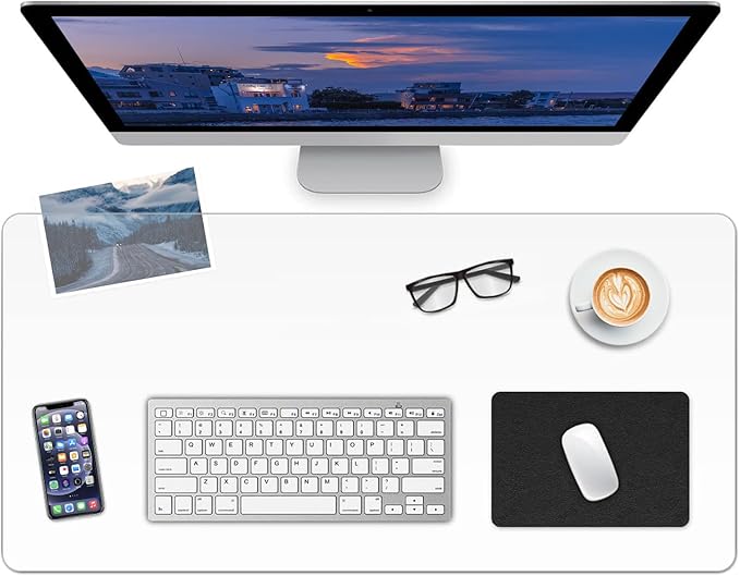 Clear Desk Mat, Non-Slip PVC Desk Protector Mat with Round Edge, Heat Resistant & Waterproof Clear Desk Writing Mat for Home and Office (55.1''*23.6'')