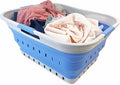 SAMMART 42L (11 gallon) Collapsible Plastic Laundry Basket - Foldable Pop Up Storage Container/Organizer - Space Saving Hamper/Basket (Grey/Little Boy Blue)