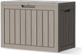 Outdoor Storage Box - Lockable Waterproof UV-Resistant Resin Deck Box for Patio Cushions, Garden Tools, Pool Accessories, Black/Grey, 45(Grey, 45 Gallon)